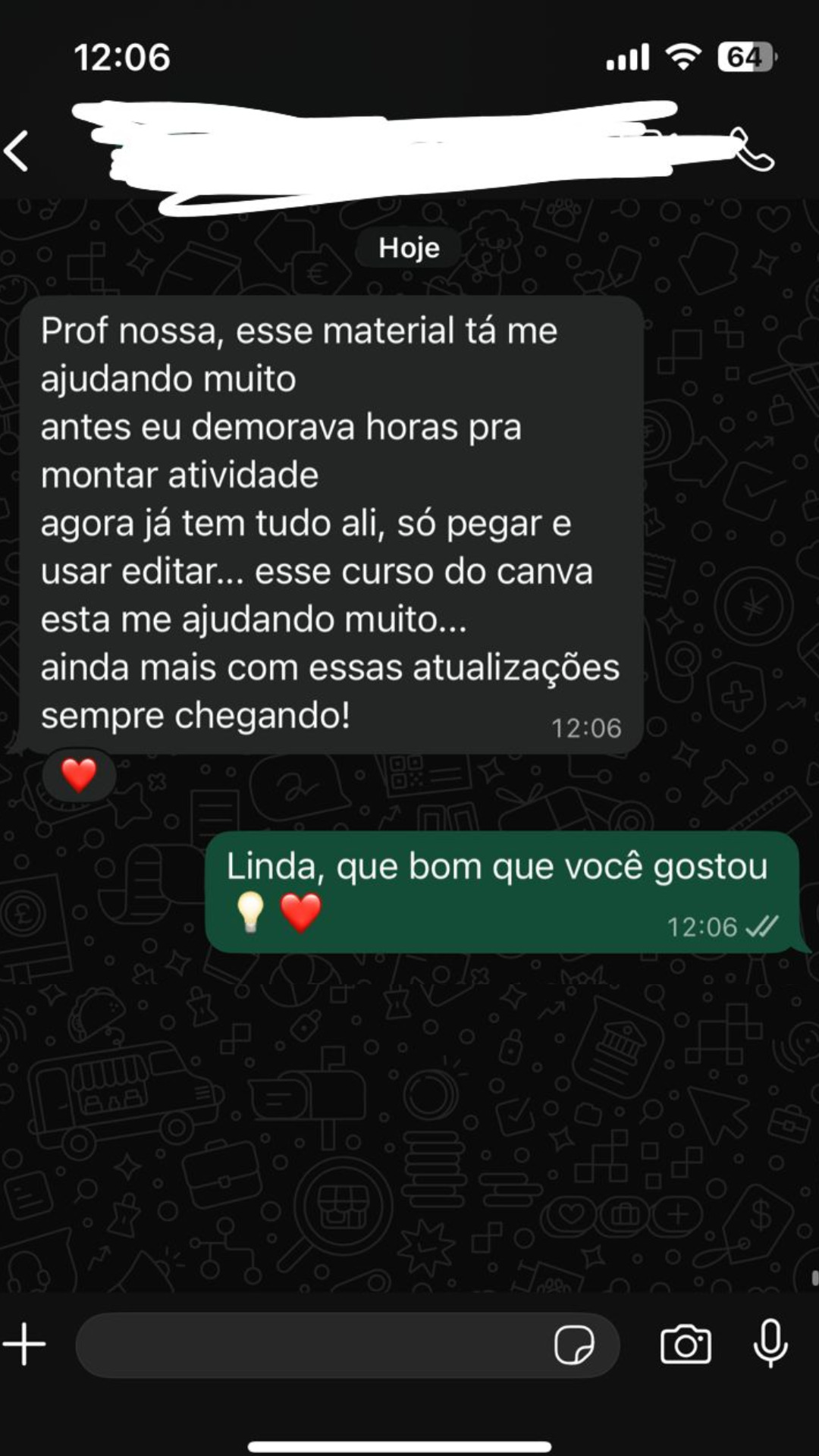 Depoimento de aluno 1
